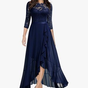 NWT Navy lace top 3/4 sleeve dress